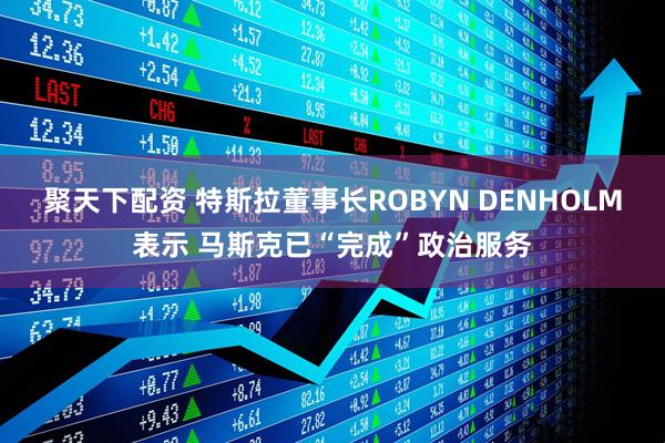 聚天下配资 特斯拉董事长ROBYN DENHOLM表示 马斯克已“完成”政治服务